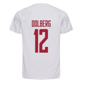 Herren Fußballbekleidung Dänemark Kasper Dolberg #12 Auswärtstrikot WM 2022 Kurzarm